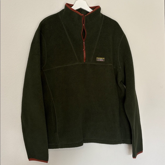 VINTAGE L.L.Bean Men's Katahdin Fleece Pullover Green Olive XL - Picture 2 of 5
